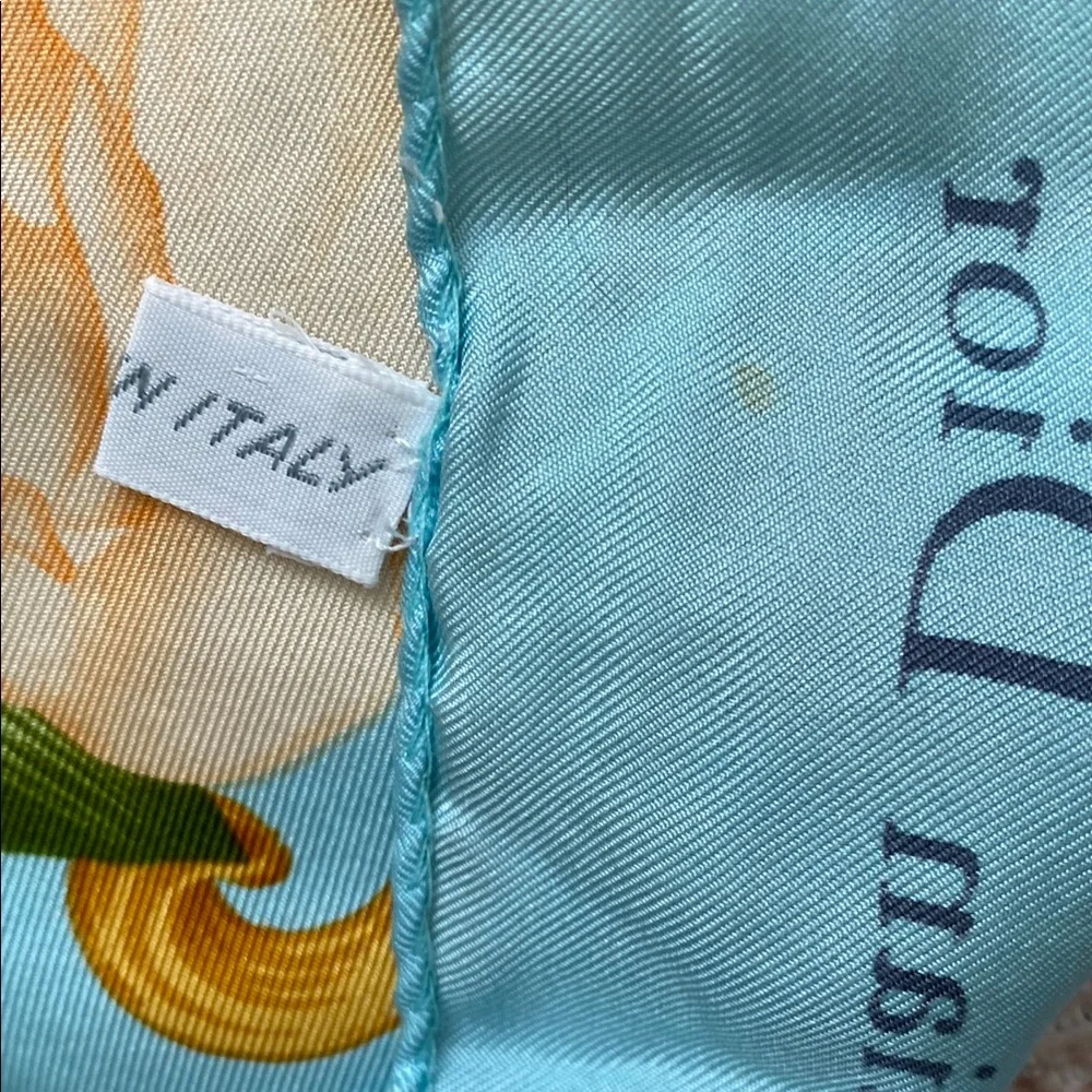 Dior Blue and Gold Scarf